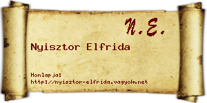 Nyisztor Elfrida névjegykártya